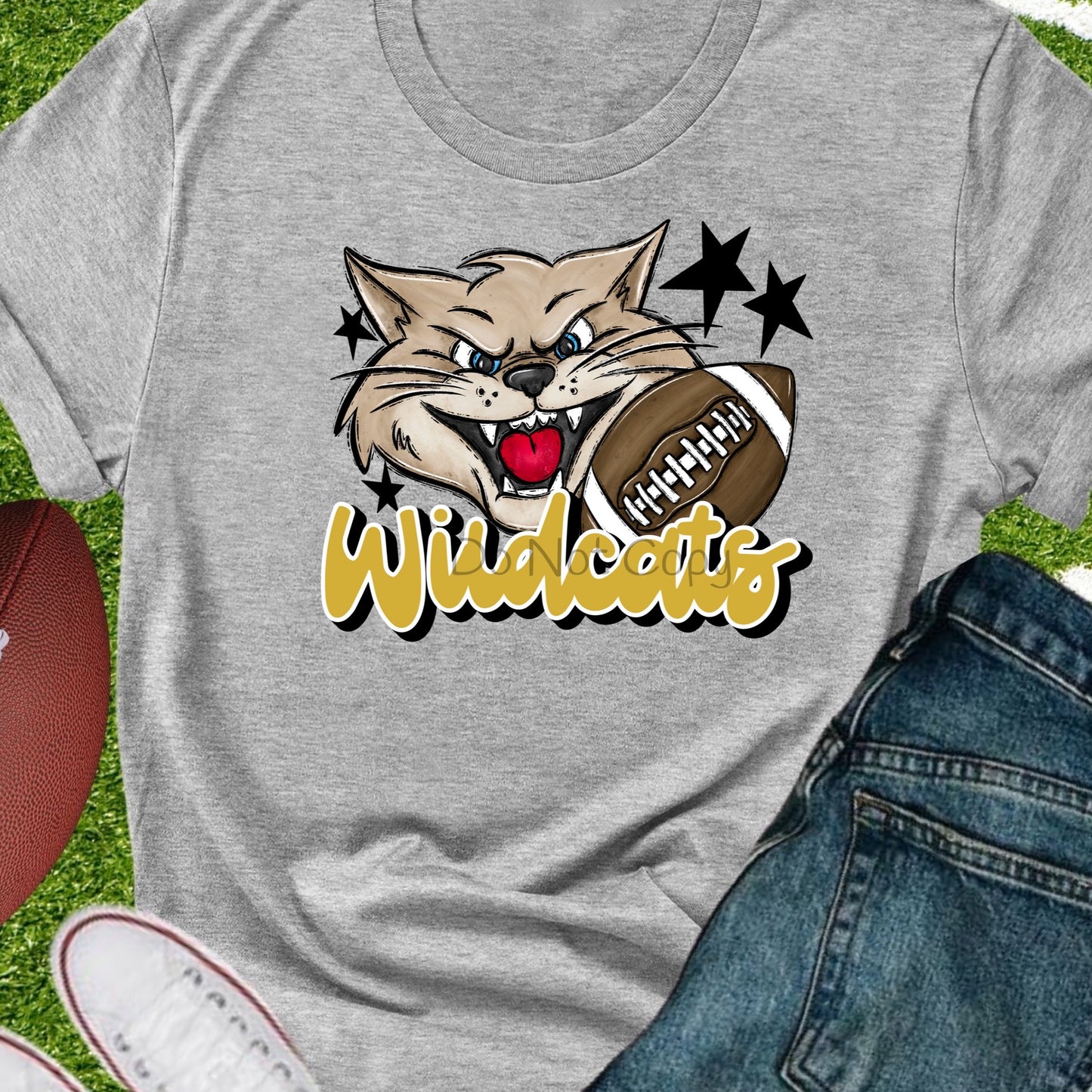 Wildcats football gold-DTF