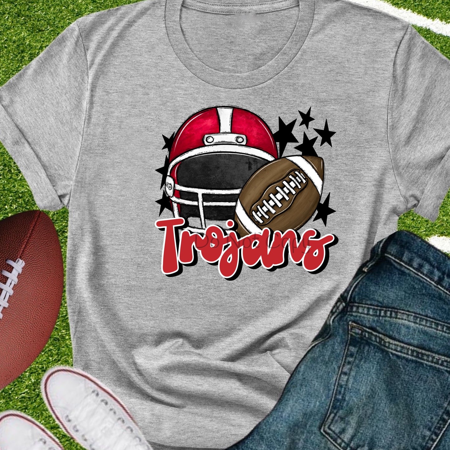 Trojans football helmet red-DTF