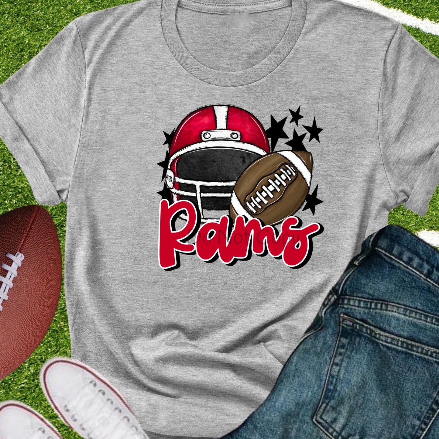 Rams football helmet red-DTF