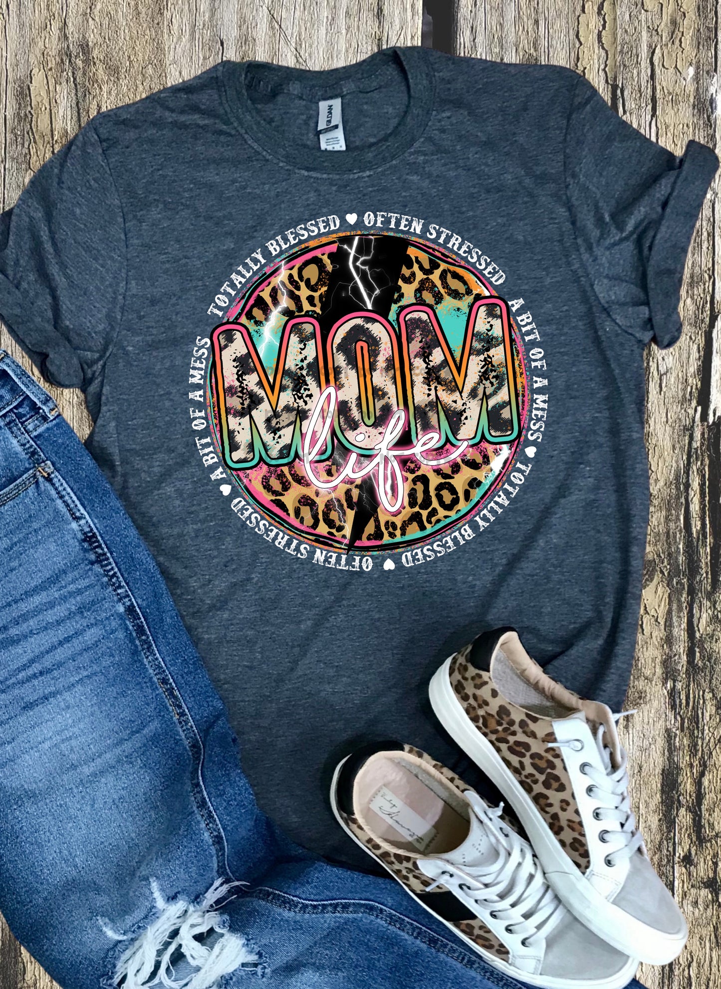 Mom life totally blessed often stressed-DTF