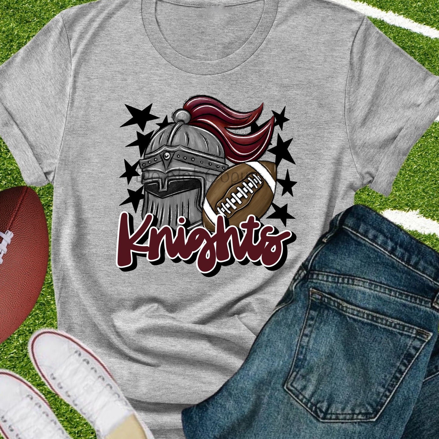 Knights football maroon-DTF