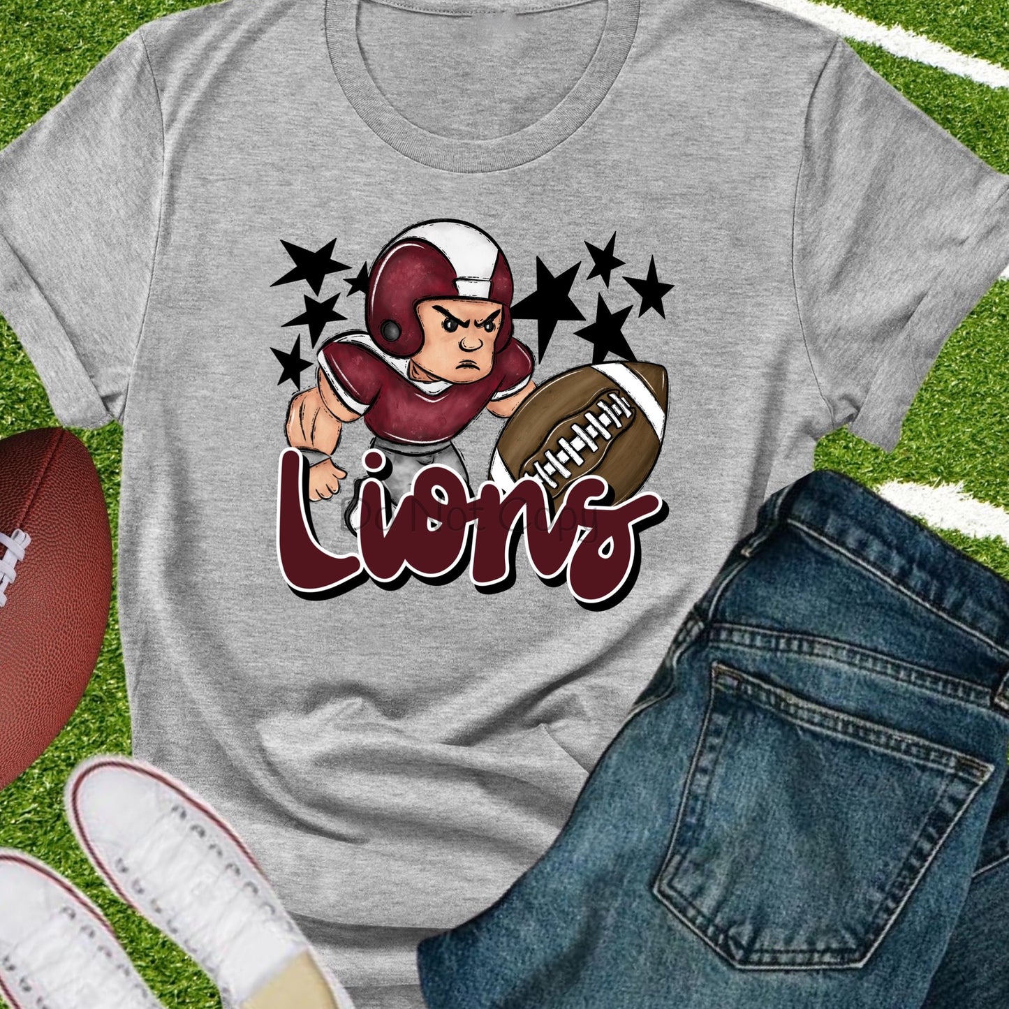 Lions football player maroon-DTF