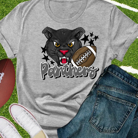 Panthers football gray-DTF