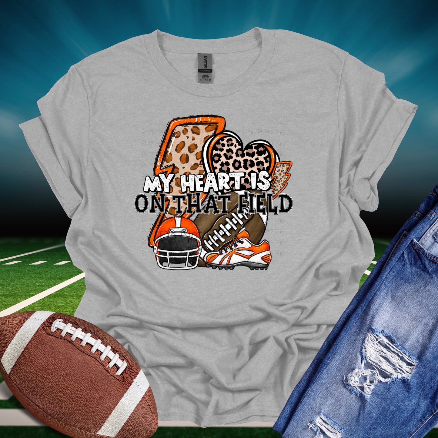 My heart football orange-DTF