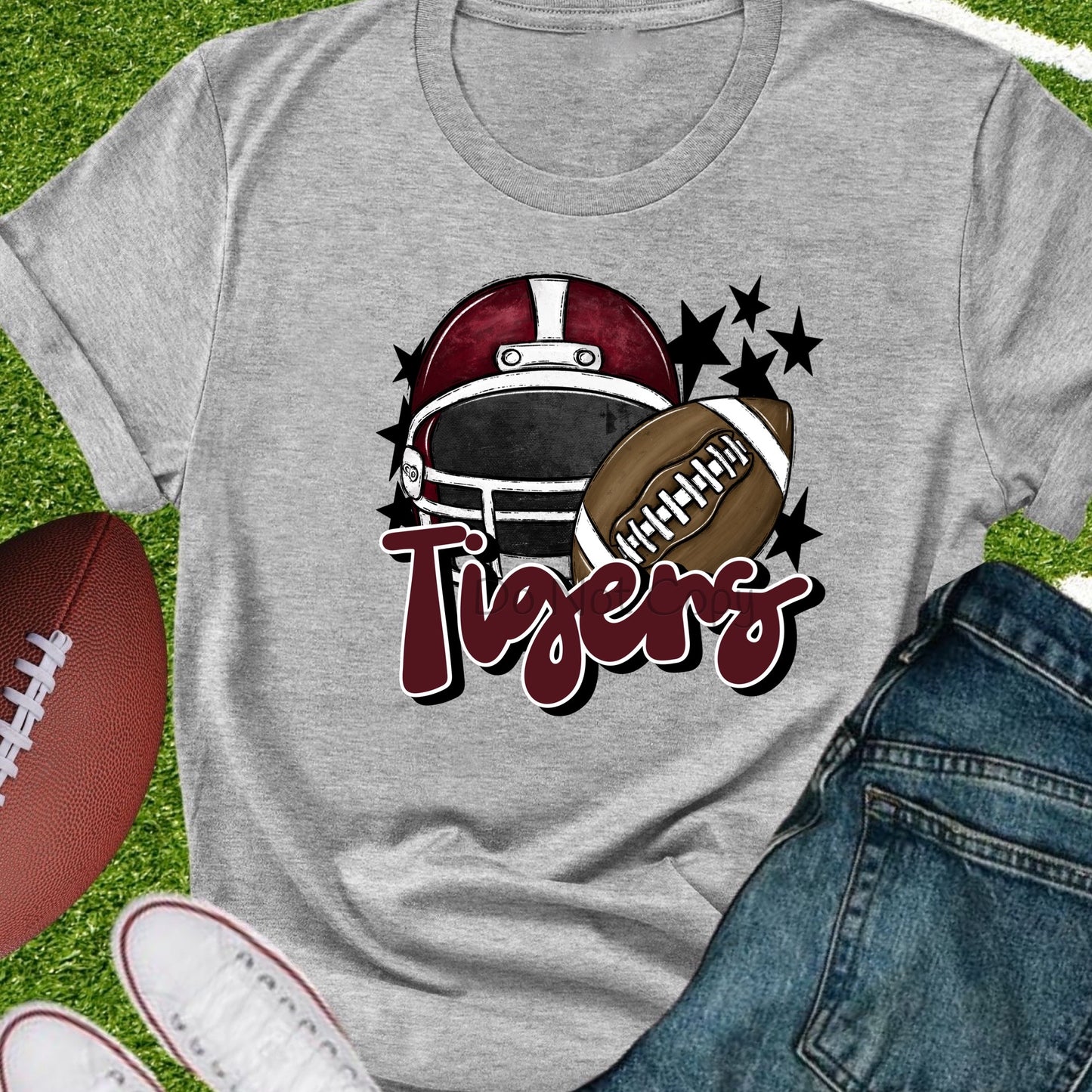 Tigers football helmet maroon-DTF