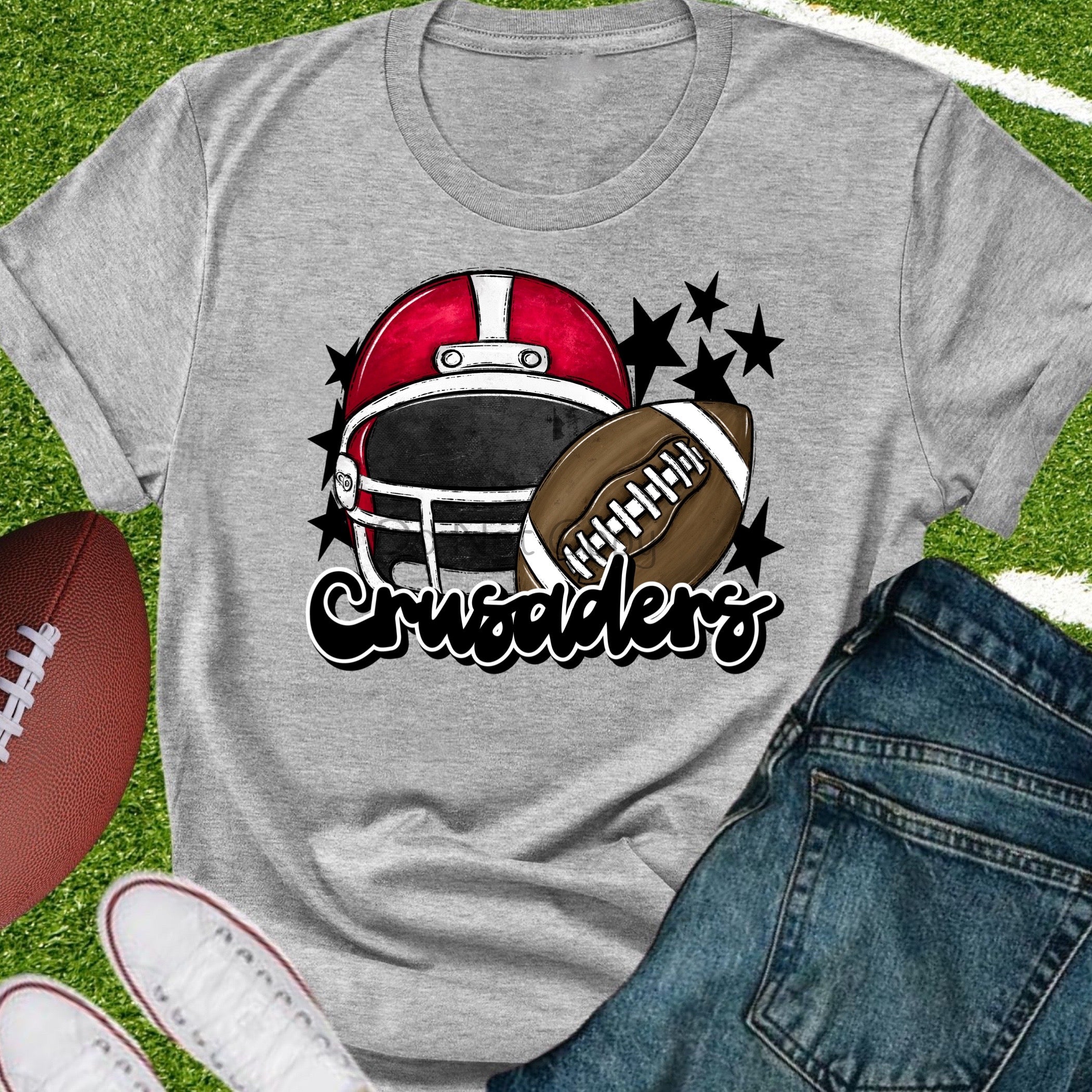 crusaders football helmet Crusaders football helmet red black-DTF – ABIDesignstore