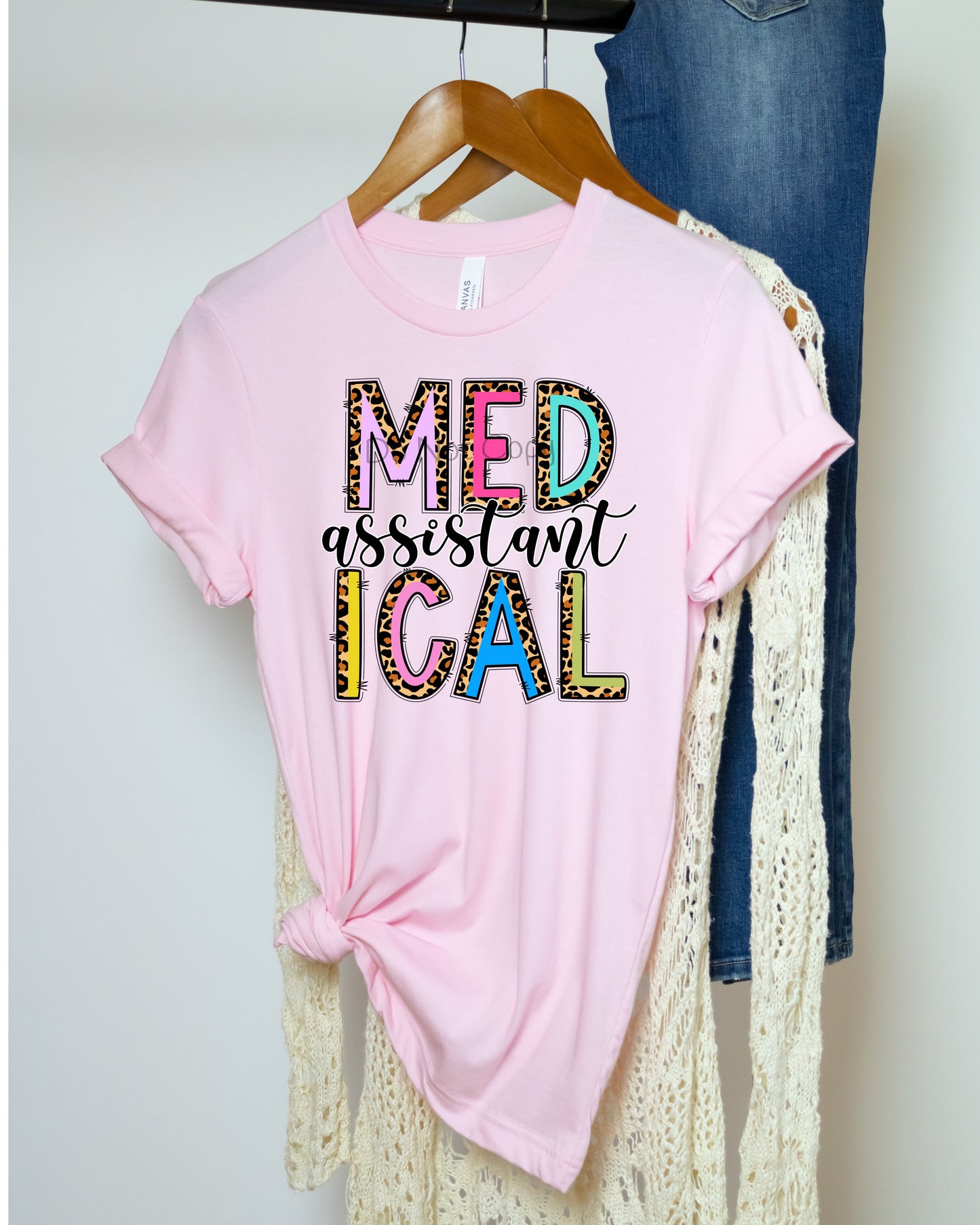 Medical assistant leopard outline-DTF