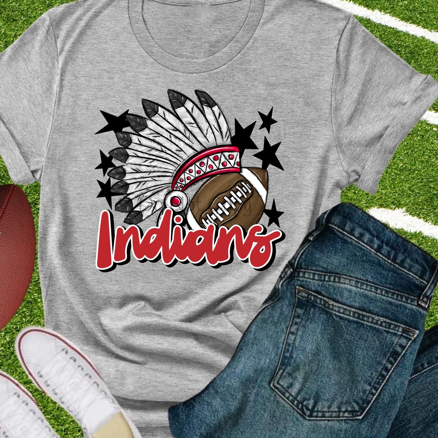 Indians football red-DTF