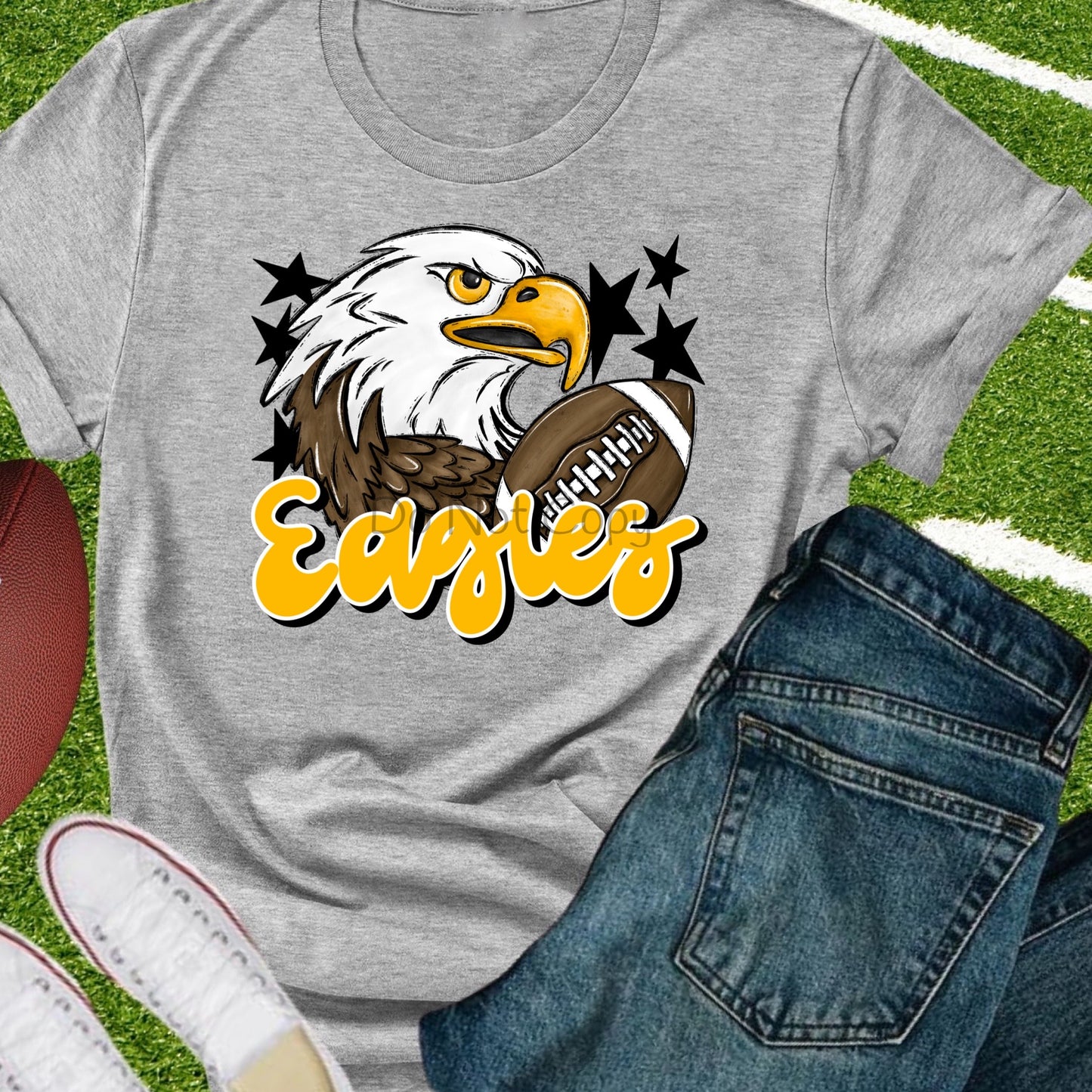 Eagles football yellow gold-DTF