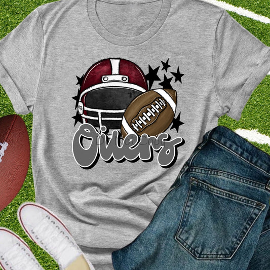 Owls football helmet maroon gray-DTF