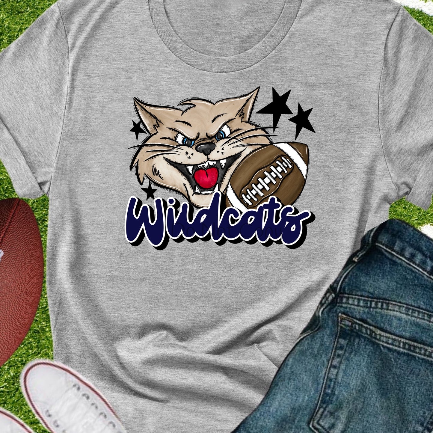 Wildcats football navy-DTF