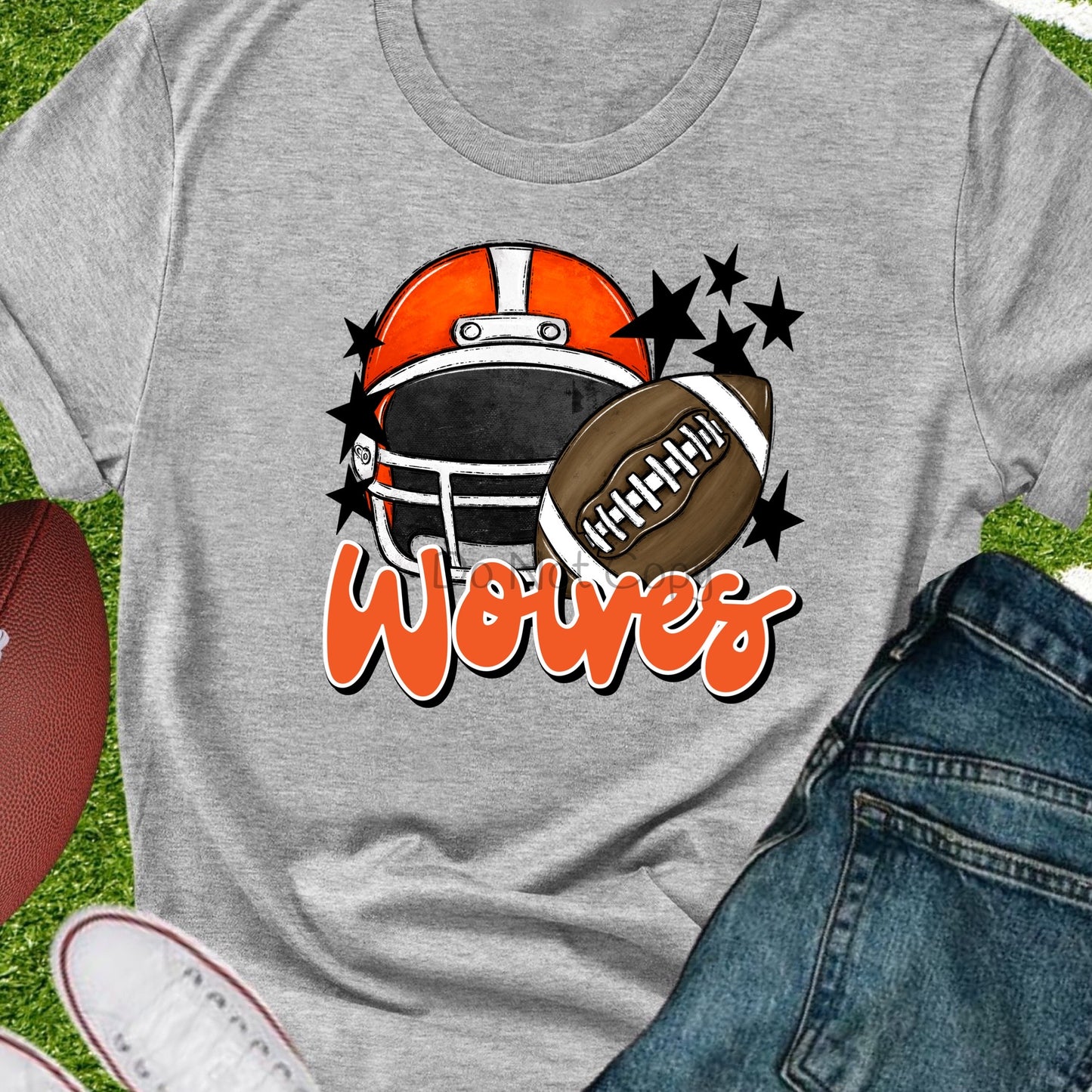 Wolves football helmet orange- DTF