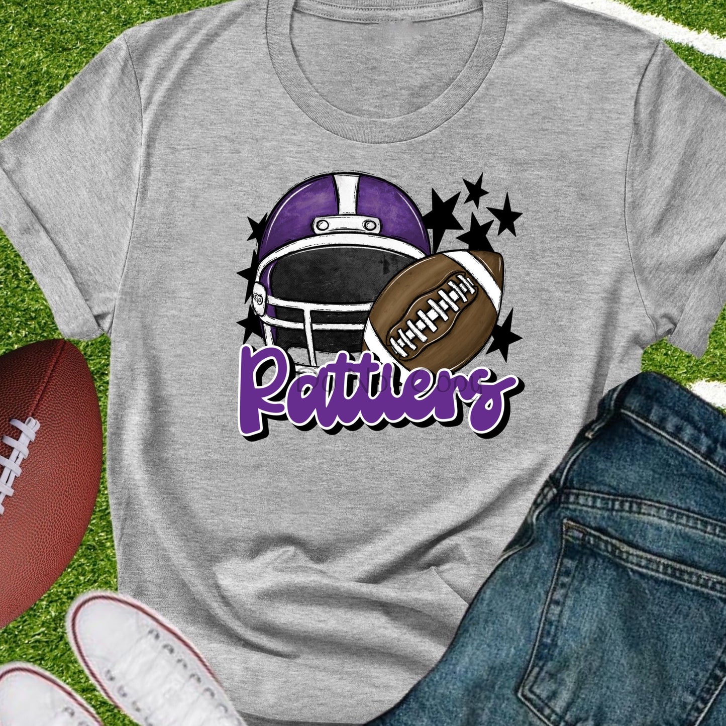 Rattlers football helmet purple-DTF