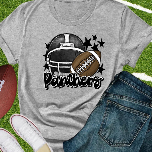 Panthers football helmet black-DTF