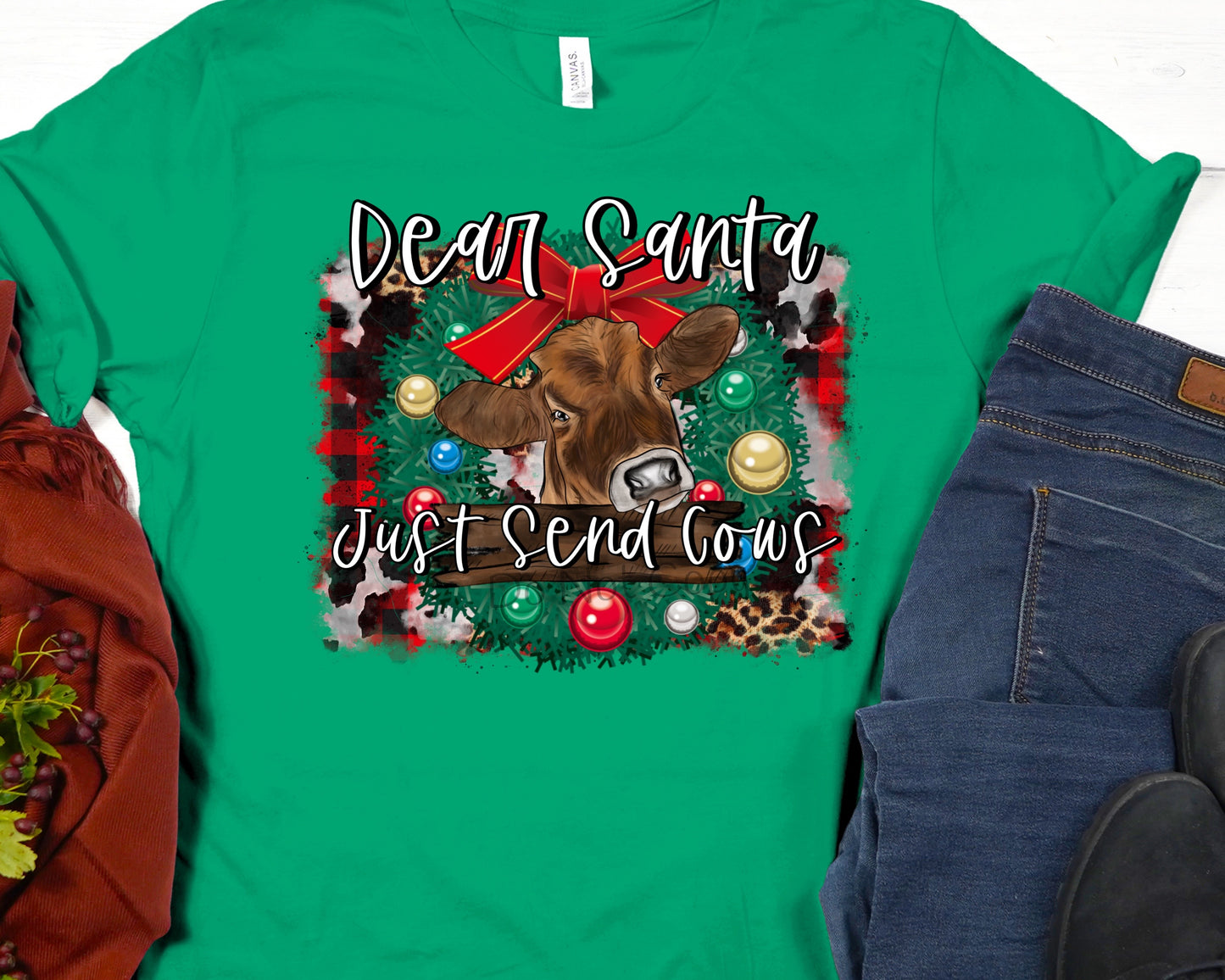 Dear Santa just send cows-DTF