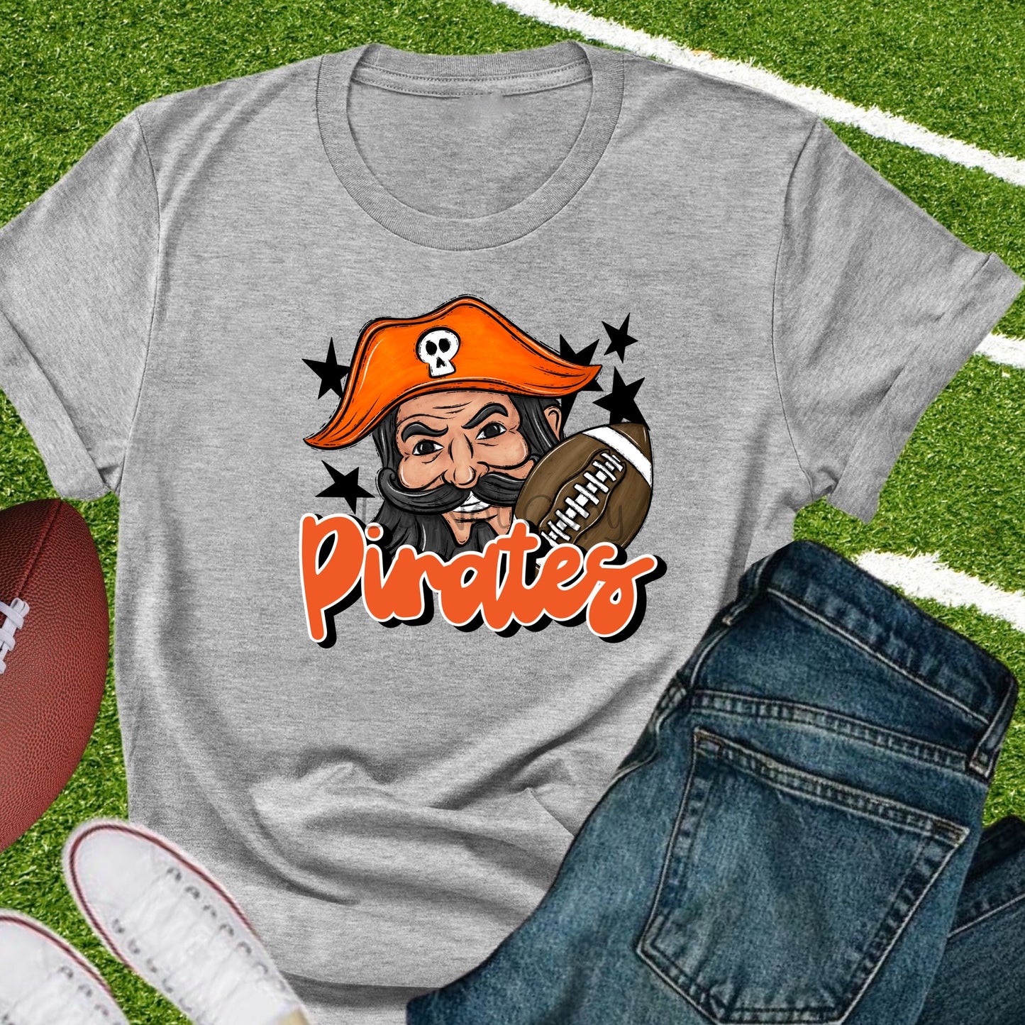 Pirates football orange-DTF