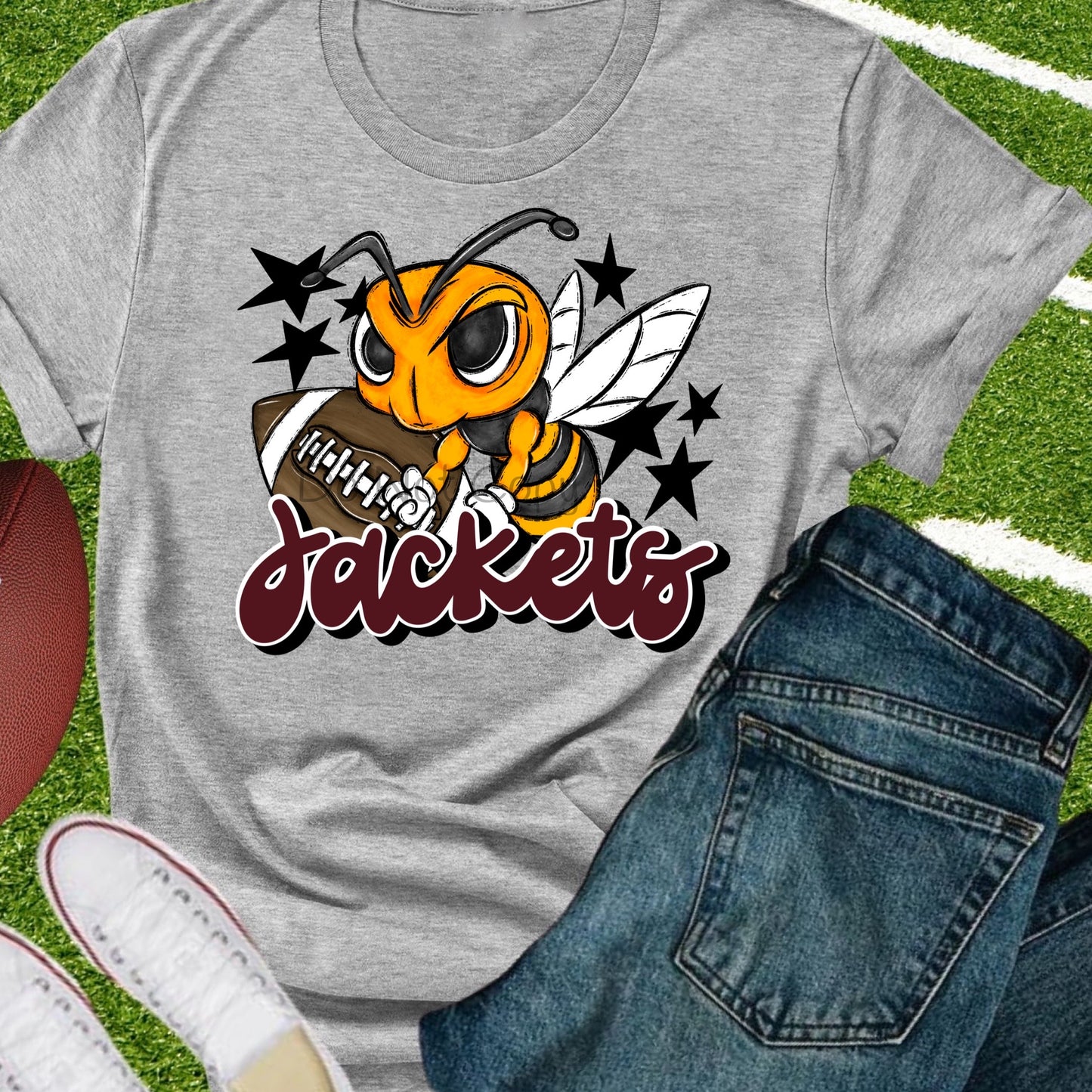 Jackets football maroon-DTF