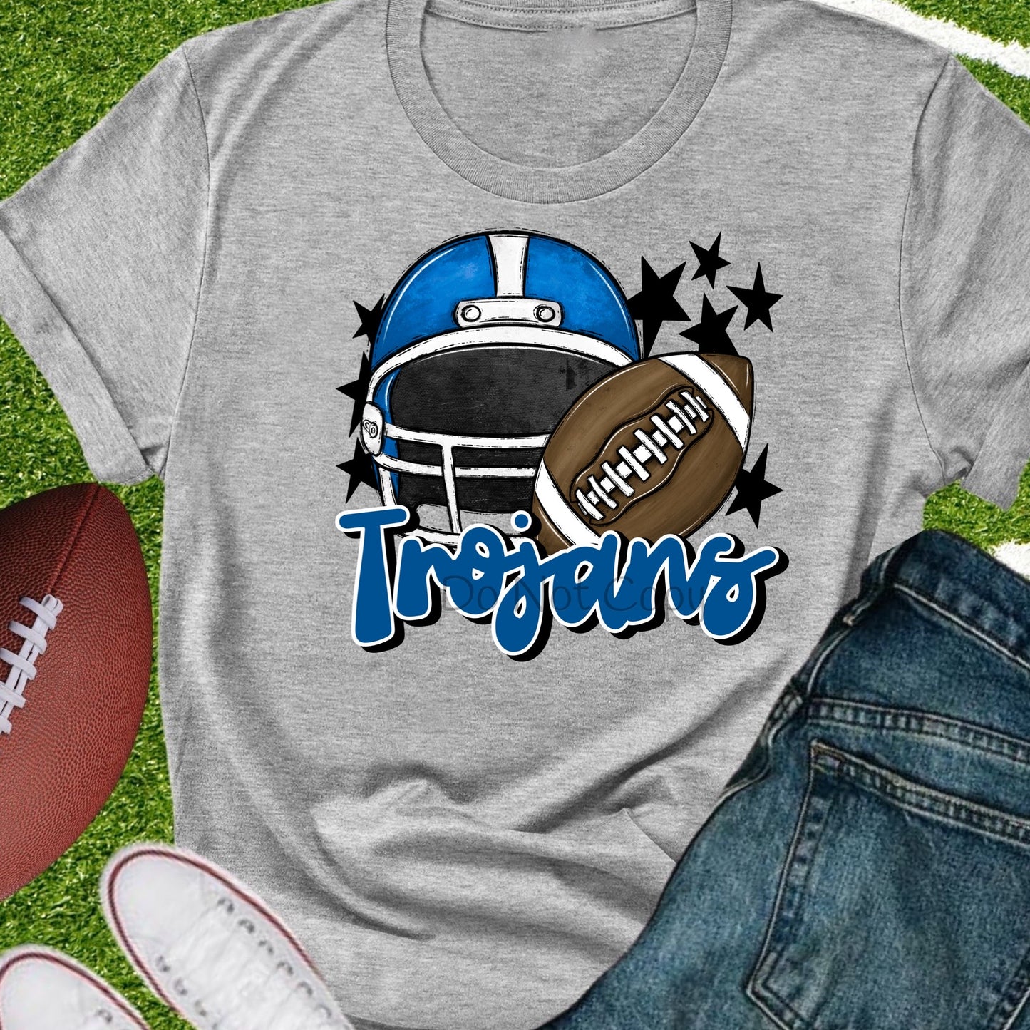 Trojans football helmet blue-DTF