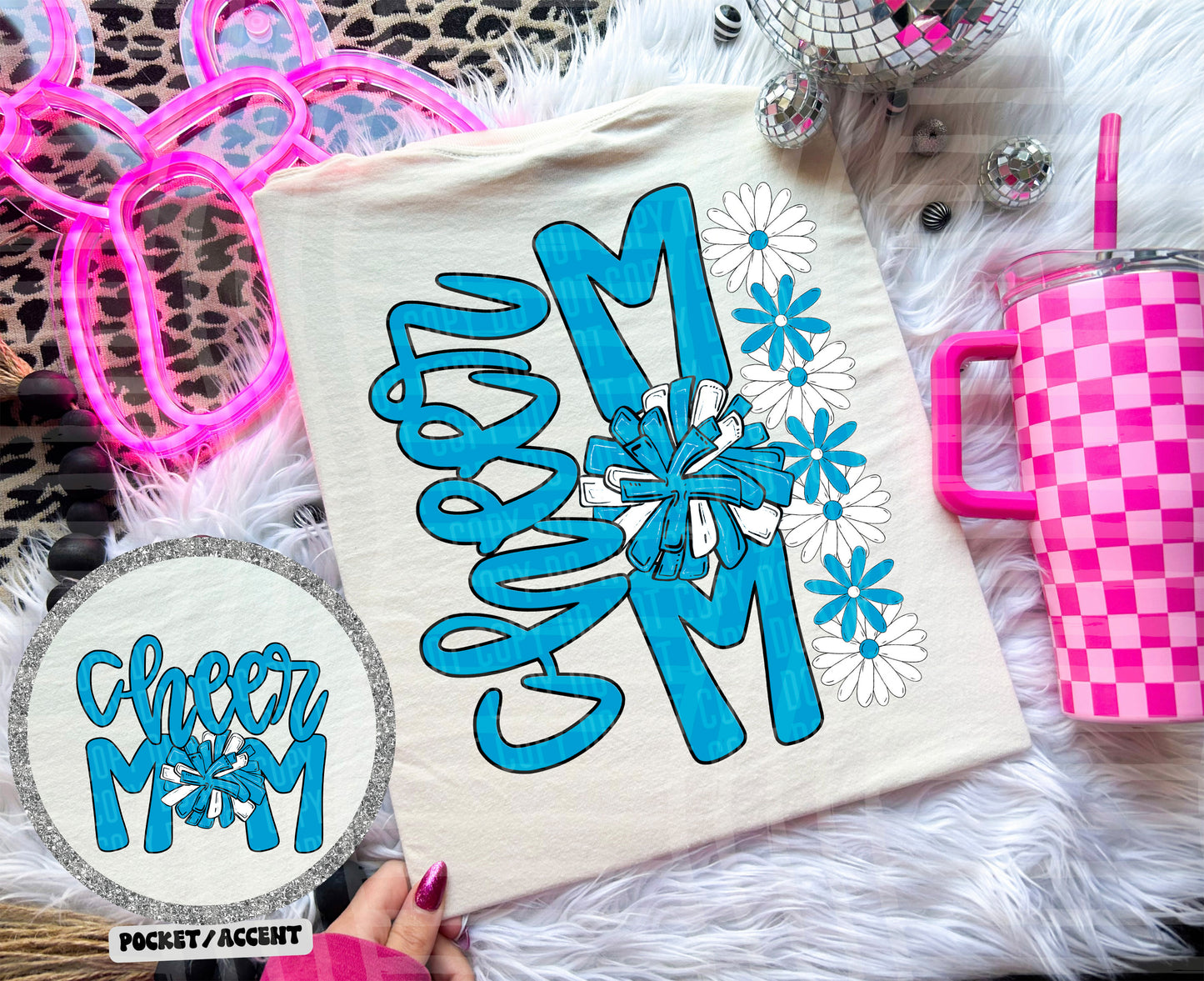 Cheer Mom (Includes front and back-COLORS IN DROPDOWN)- DTF&UV