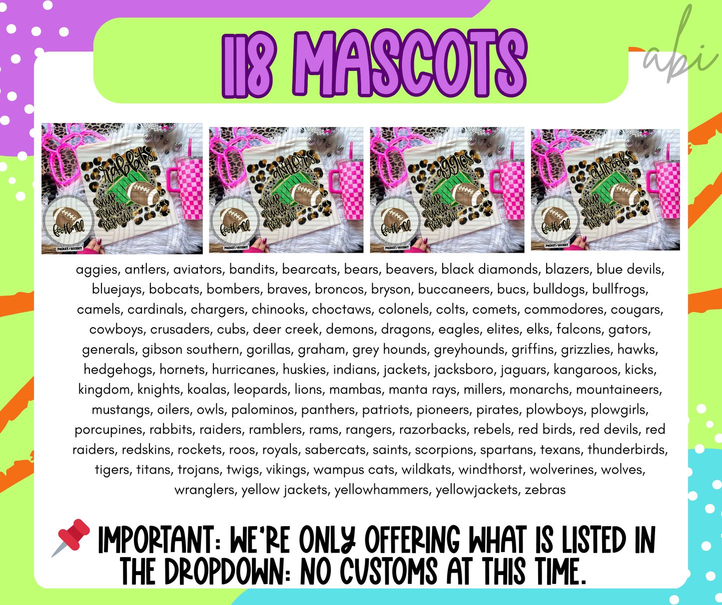 Snap Tackle Repeat Mascot (Includes front and back) (Dropdown)- DTF&UV