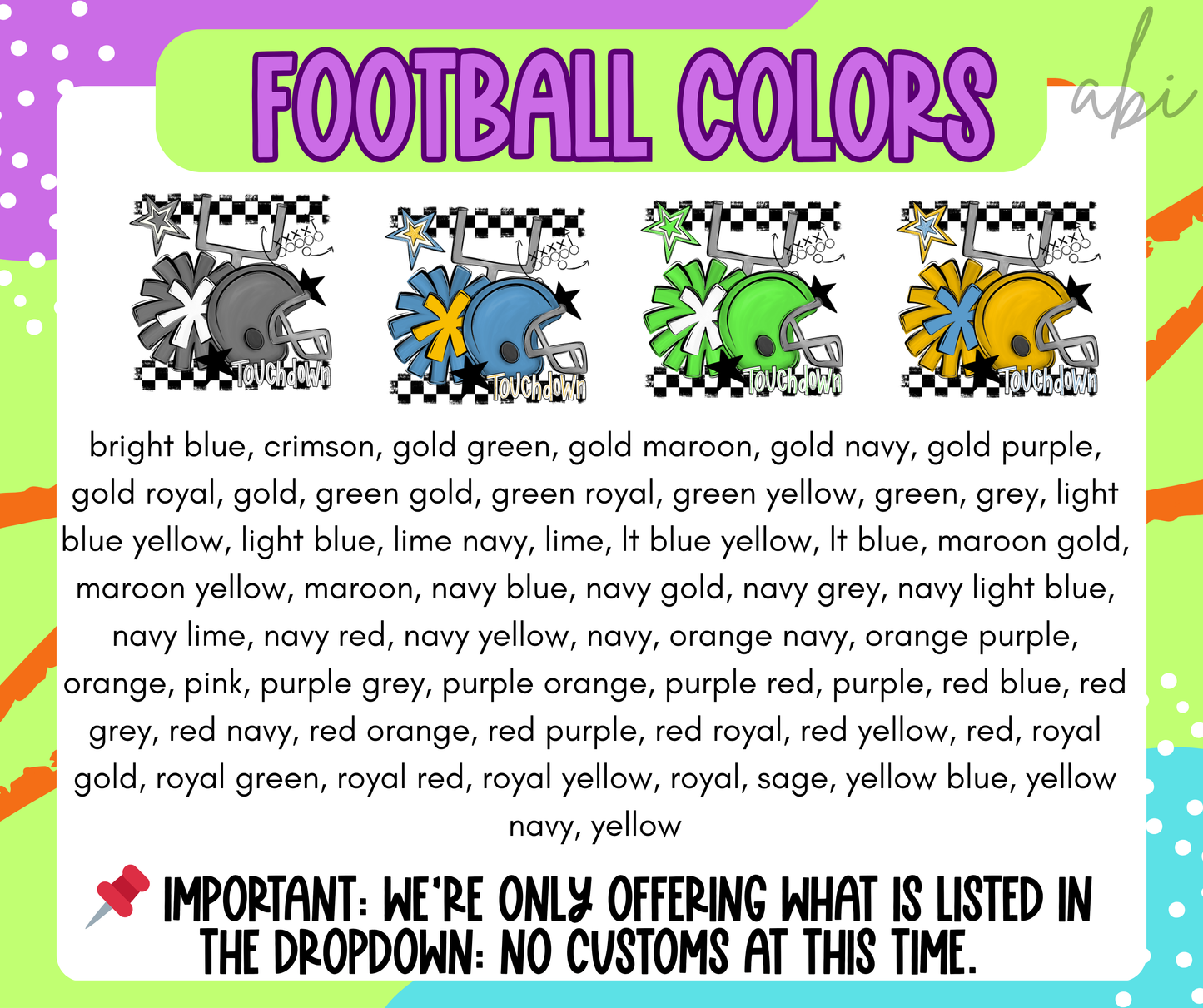 Football Helmet- Pom(Dropdown)- DTF&UV