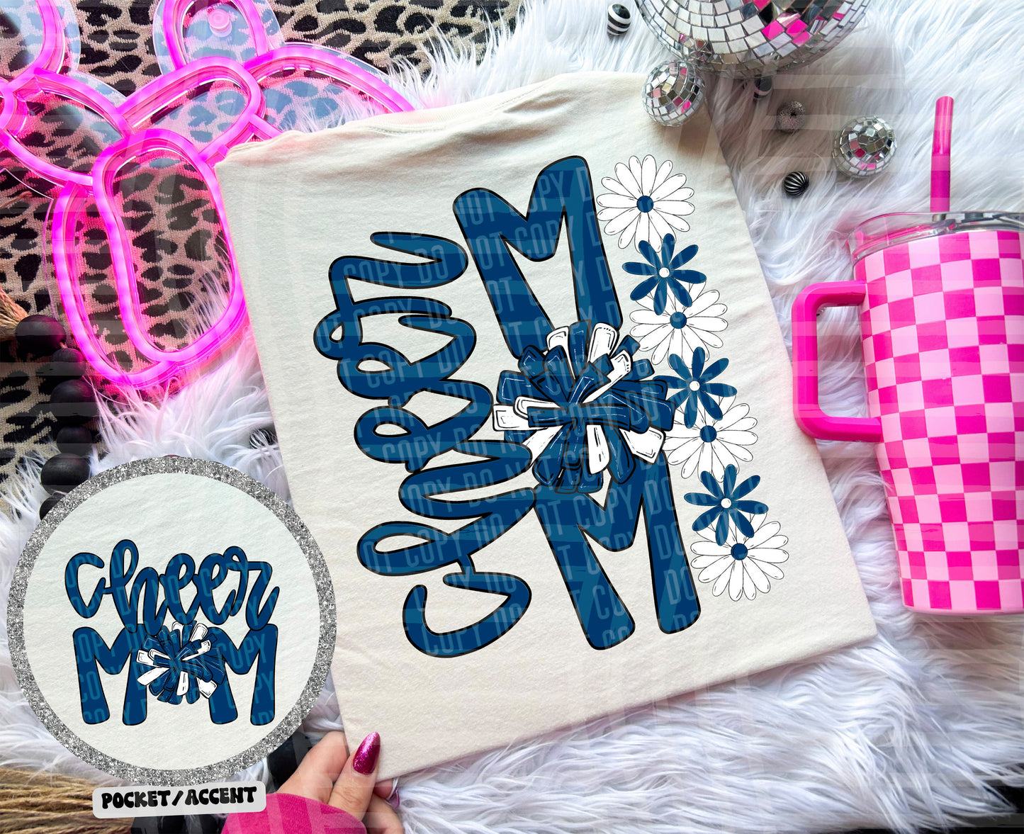 Cheer Mom (Includes front and back-COLORS IN DROPDOWN)- DTF&UV