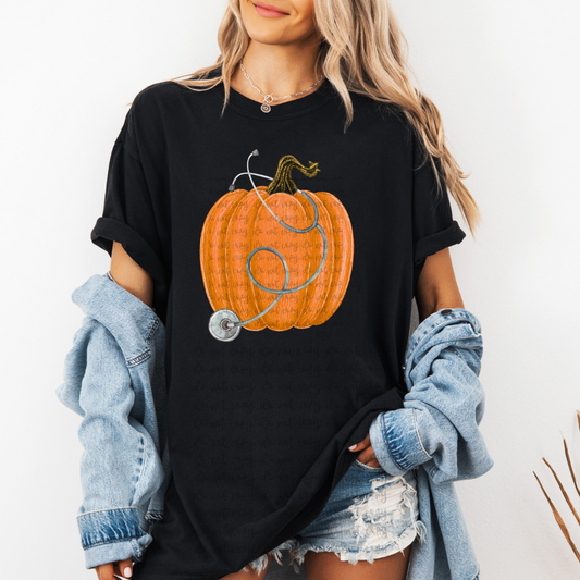orange pumpkin stethoscope  -DTF&UV