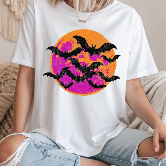 orange purple moon bats  -DTF&UV