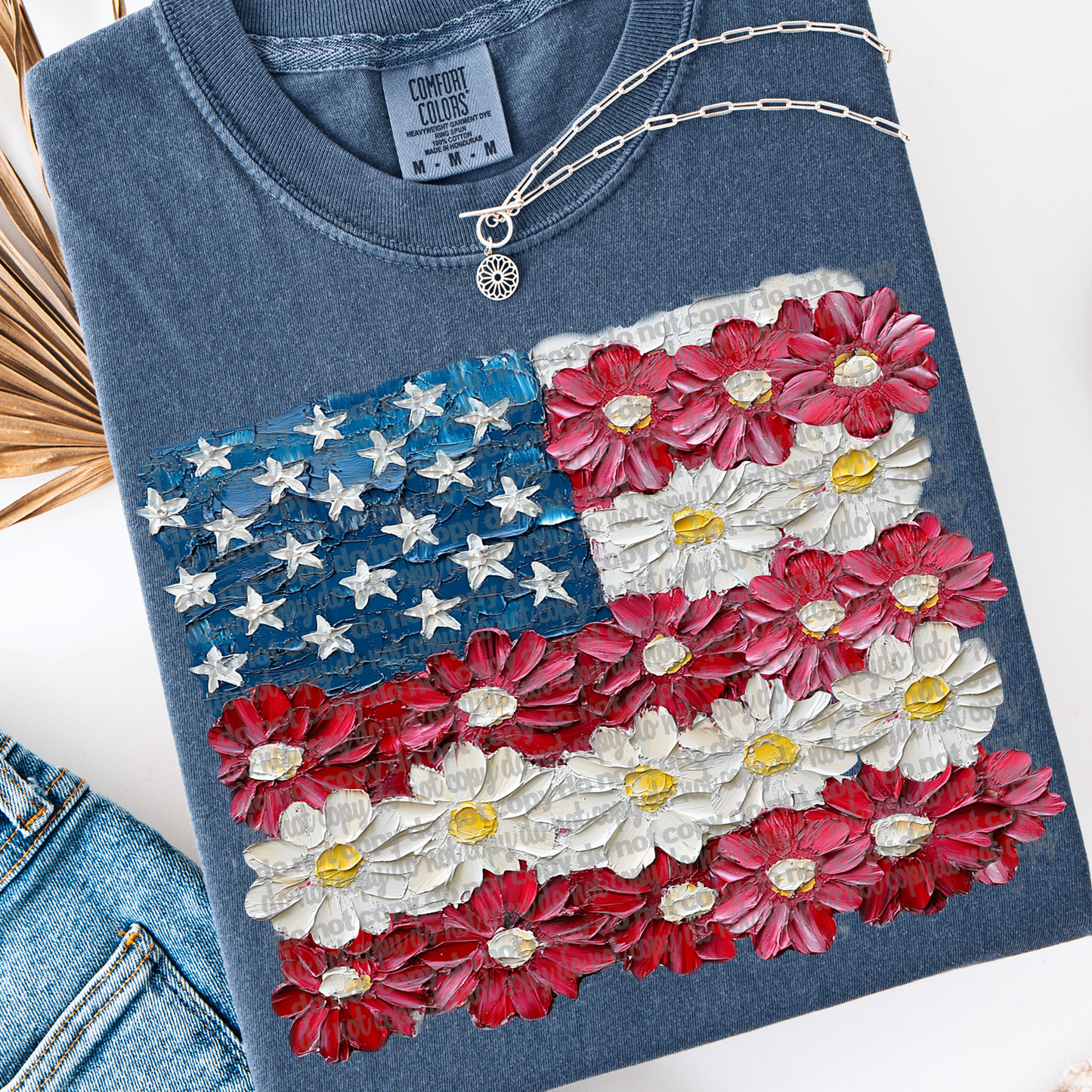 painted floral flag -DTF&UV