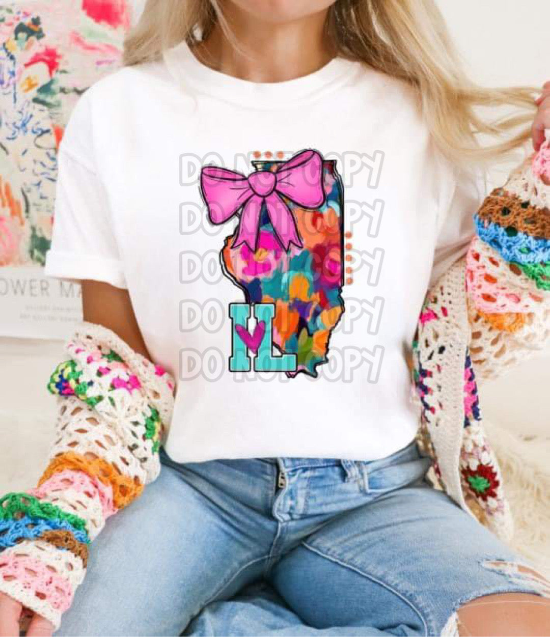 Mixed Paint With Bow States (ALL STATES)-DTF