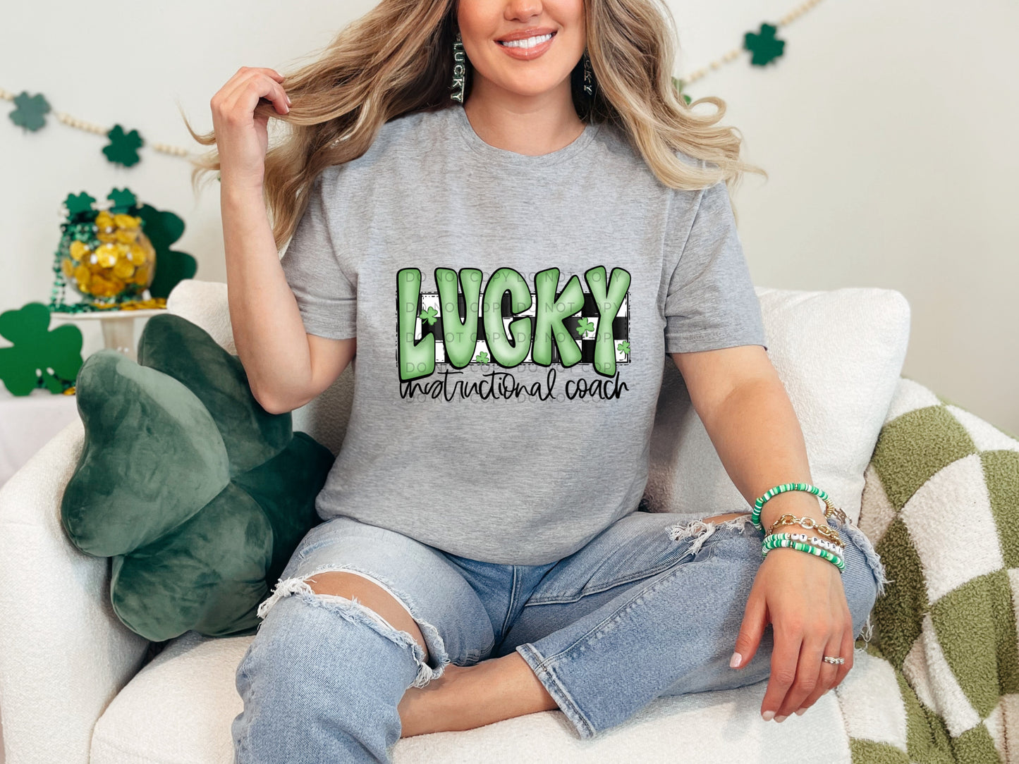 Lucky Instructional Coach Checkered - DTF