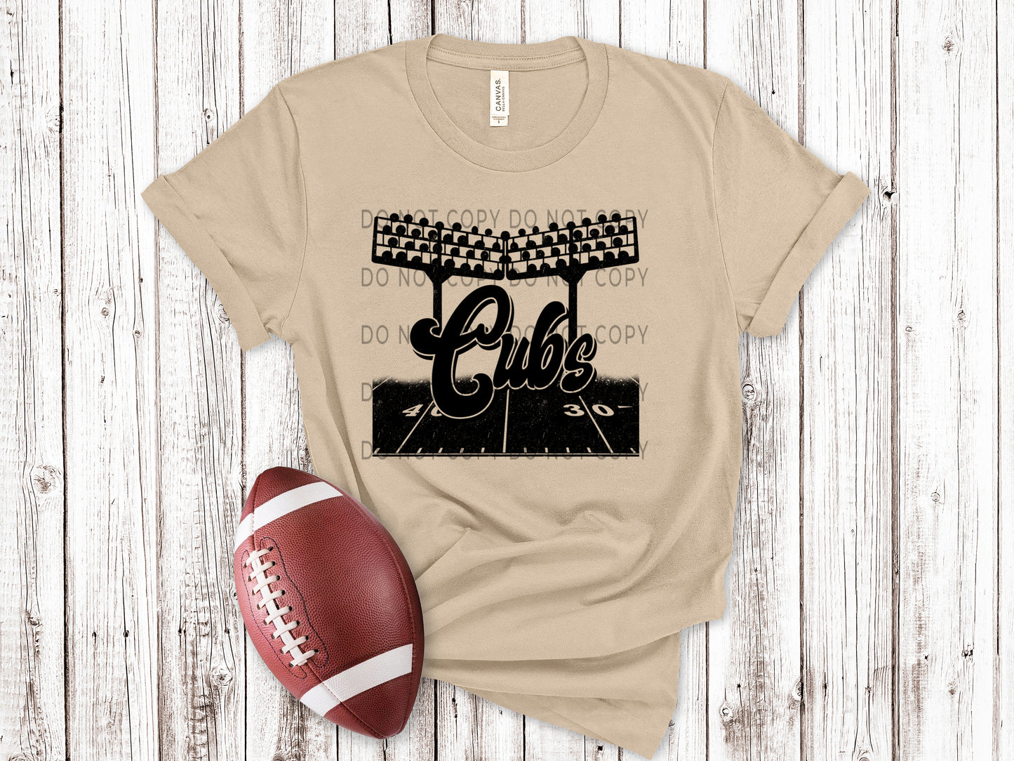 Cubs Football Field BLK - DTF