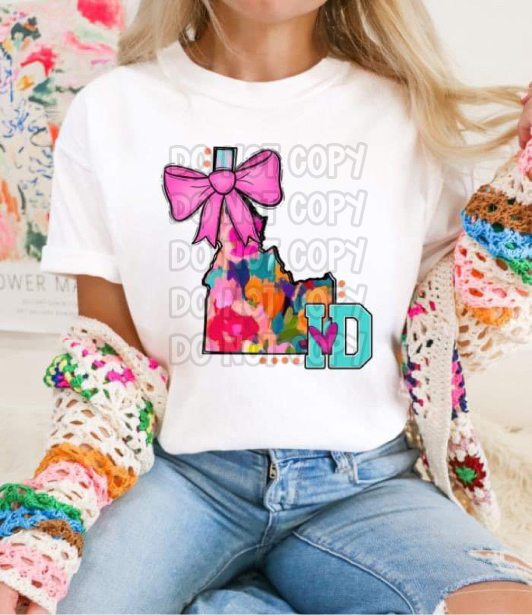 Mixed Paint With Bow States (ALL STATES)-DTF
