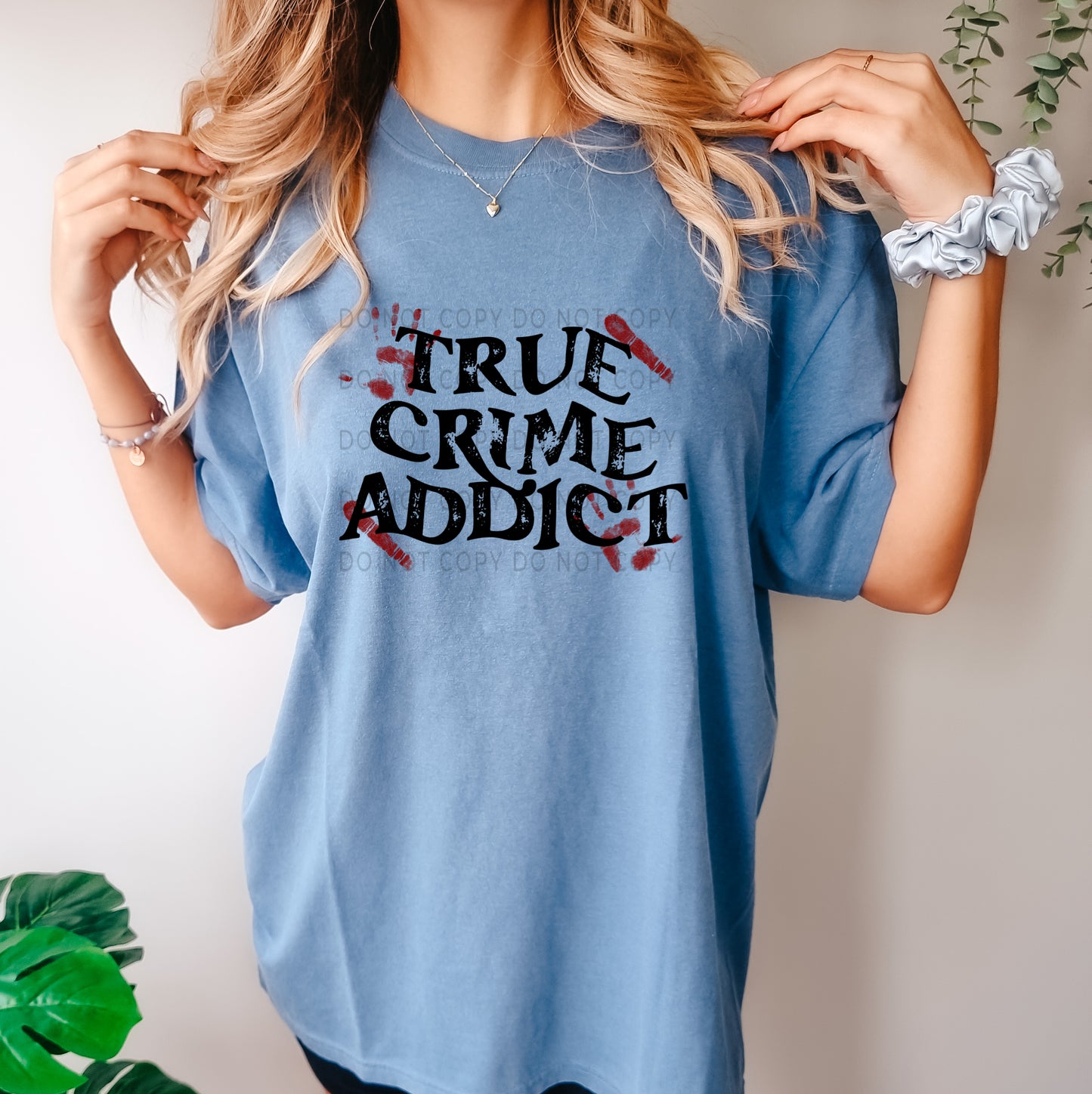 True Crime Addict Bloody Hand Print -DTF