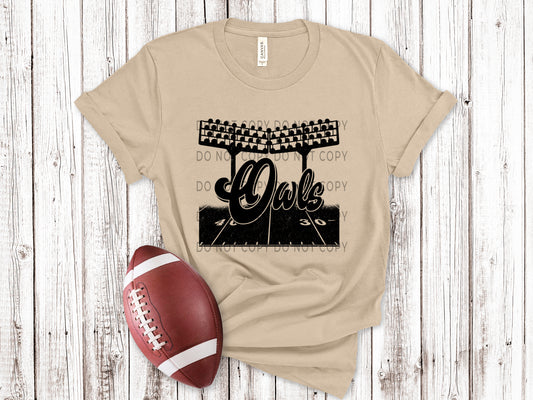 Owls Football Field BLK - DTF