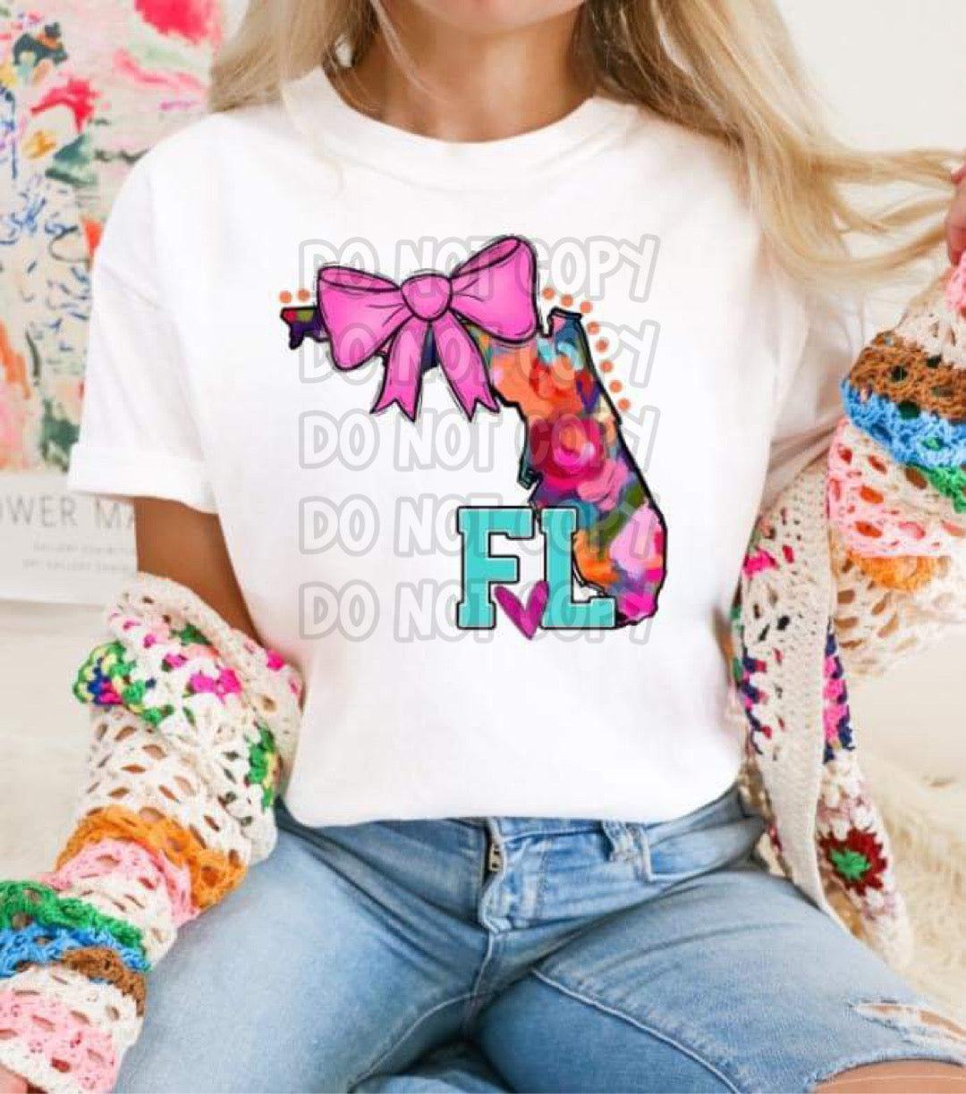 Mixed Paint With Bow States (ALL STATES)-DTF
