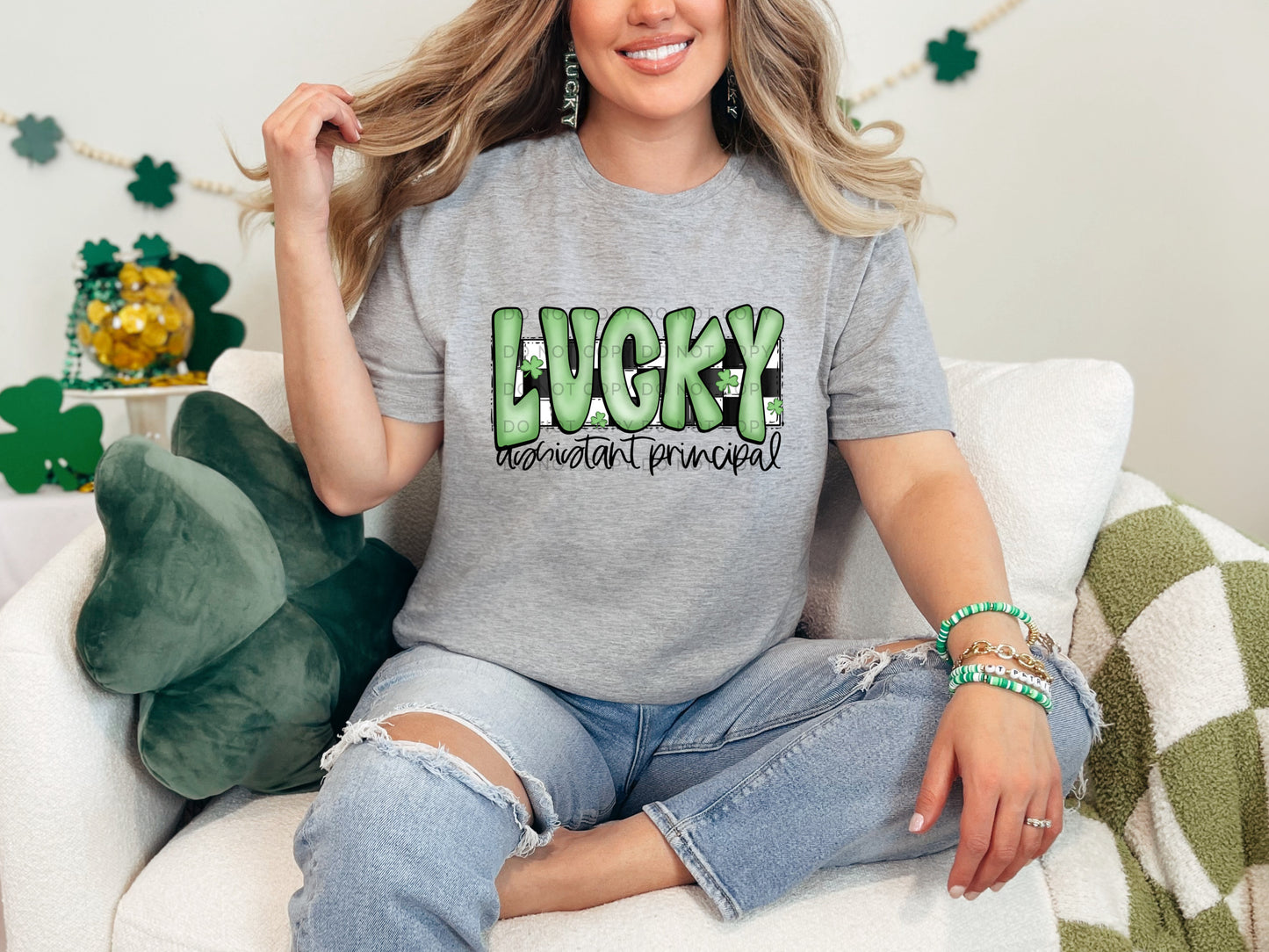 Lucky Assistant Principal Checkered - DTF