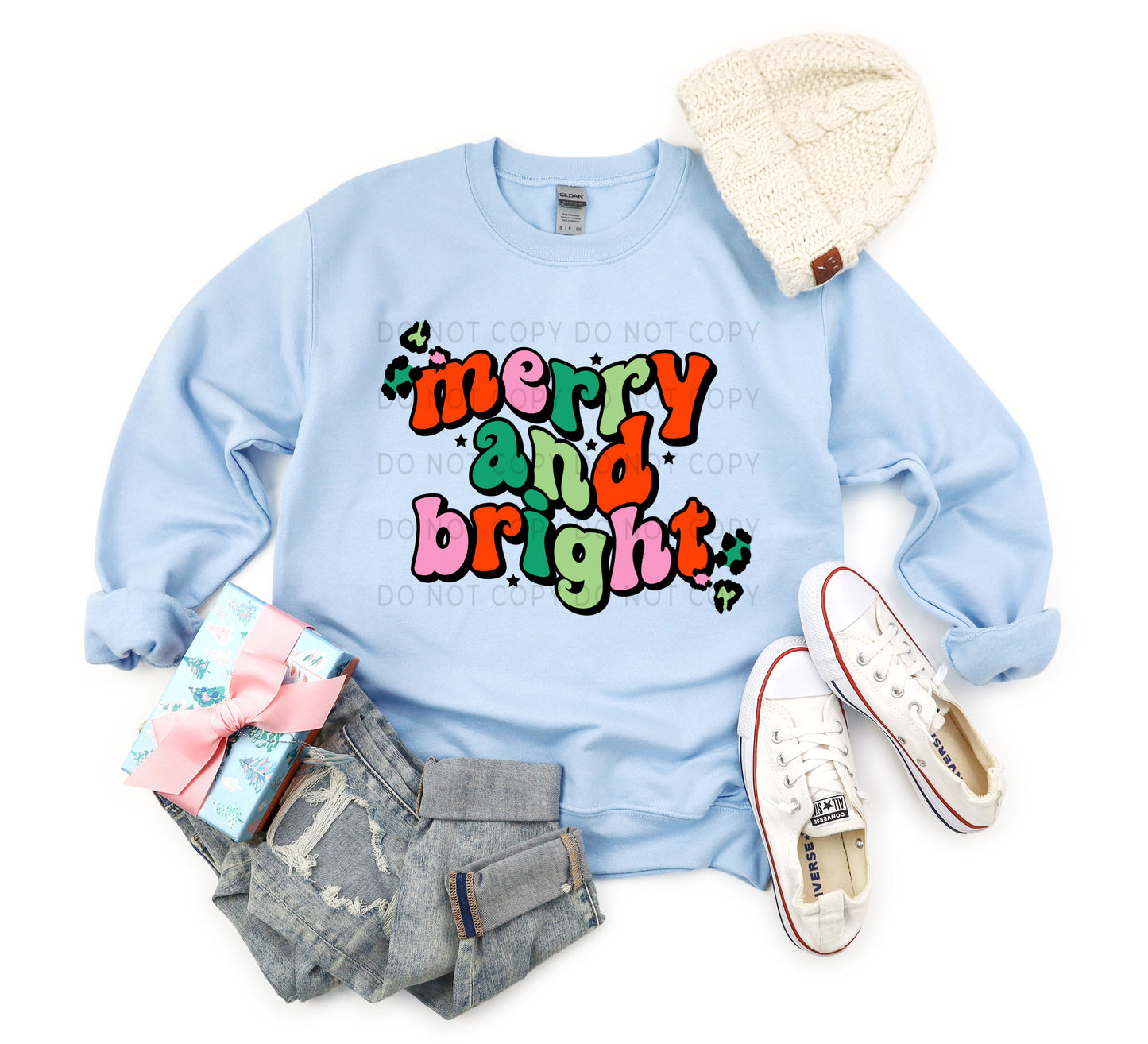 Merry And Bright Leopard Retro - DTF