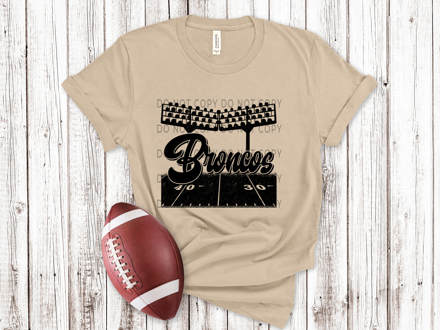 Broncos Football Field BLK - DTF