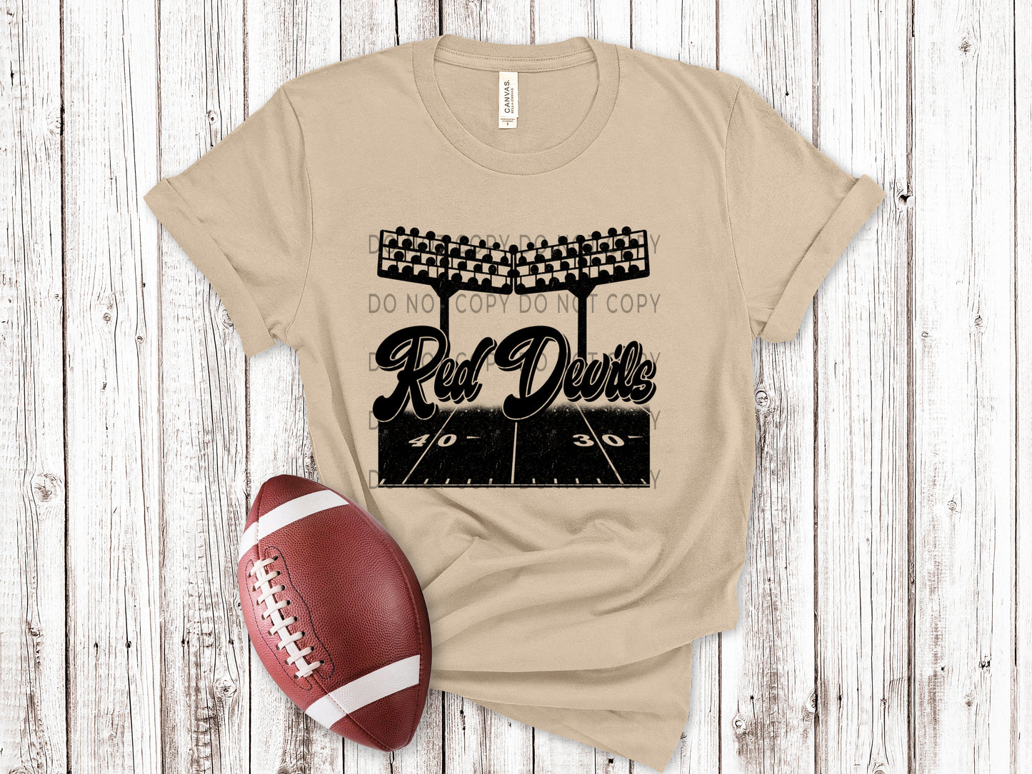 Red Devils Football Field BLK - DTF