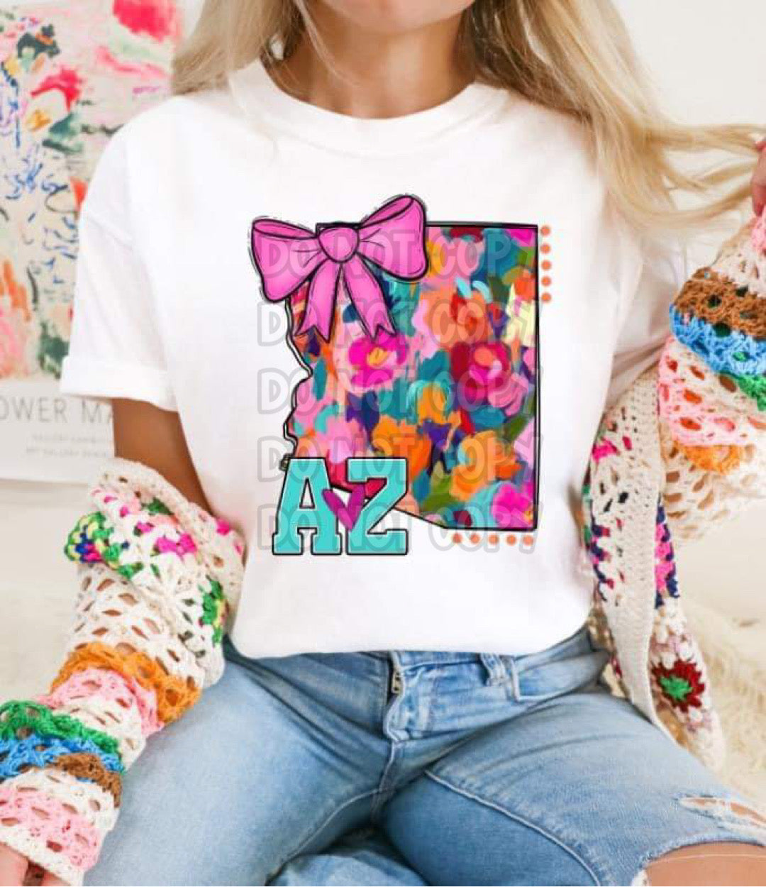 Mixed Paint With Bow States (ALL STATES)-DTF