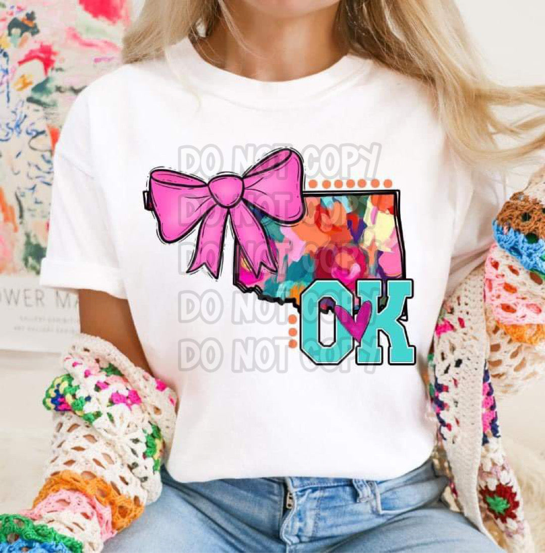 Mixed Paint With Bow States (ALL STATES)-DTF