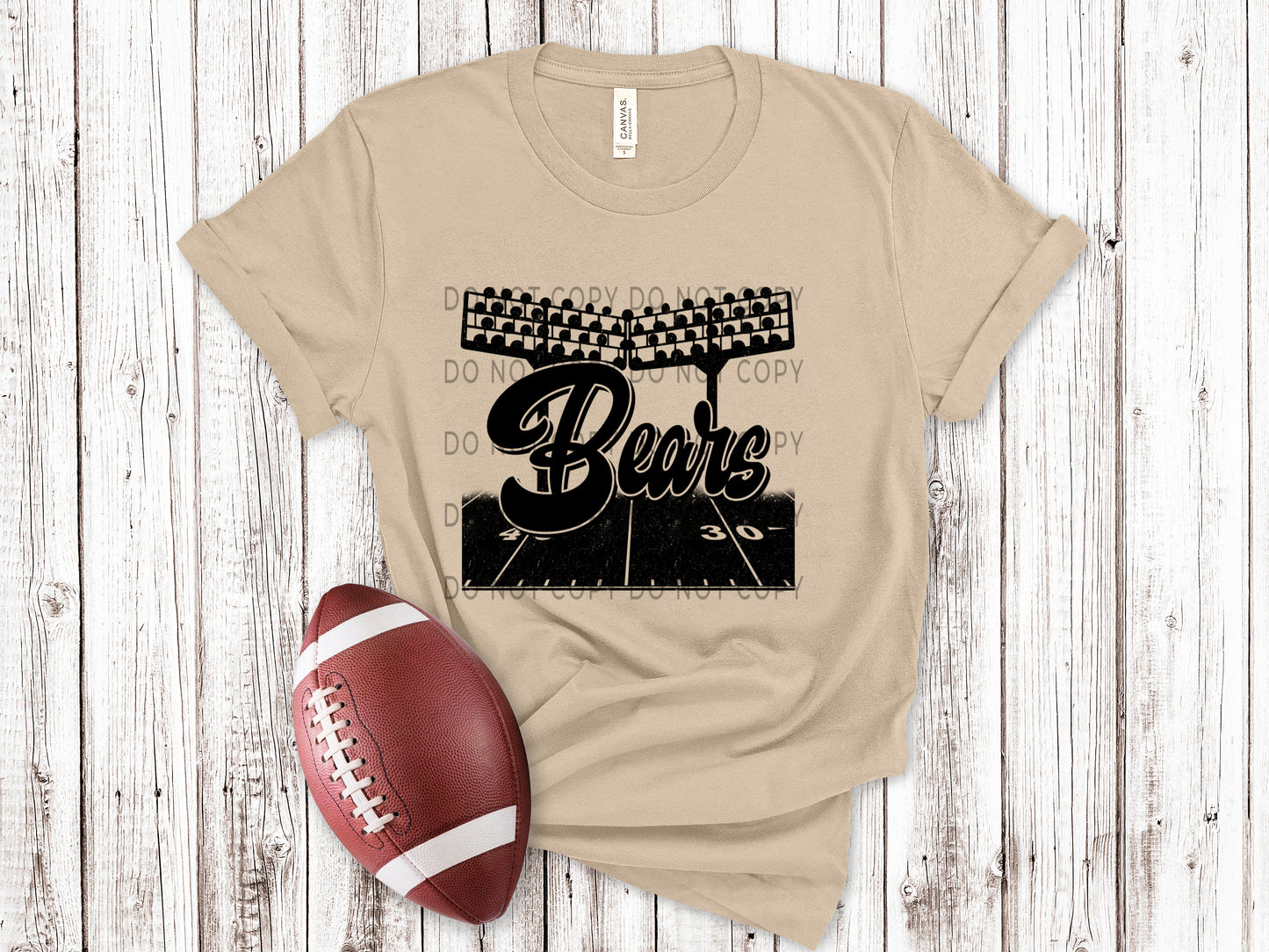 Bears Football Field BLK - DTF