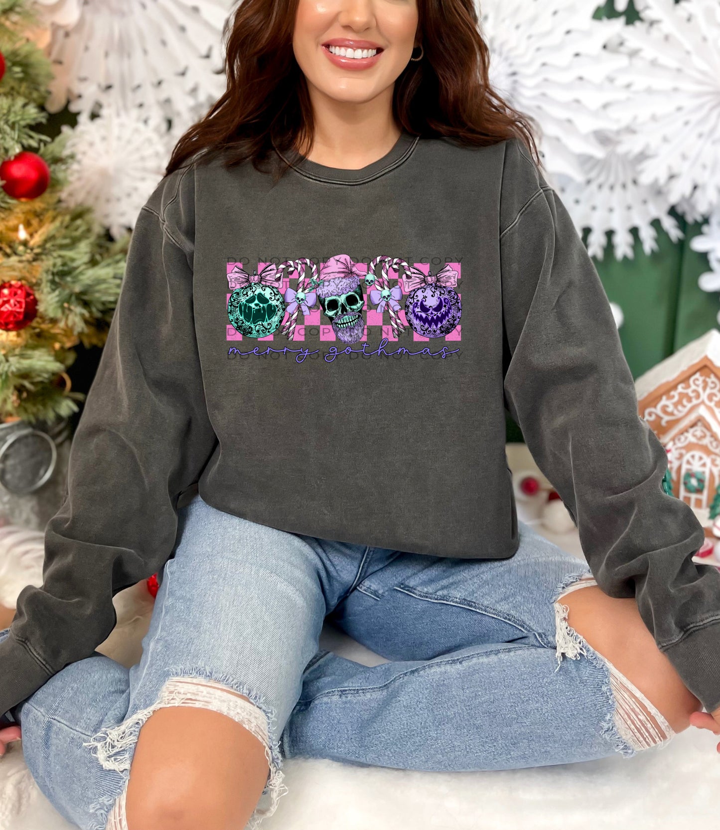 Merry Gothmas Pink Checkered - DTF