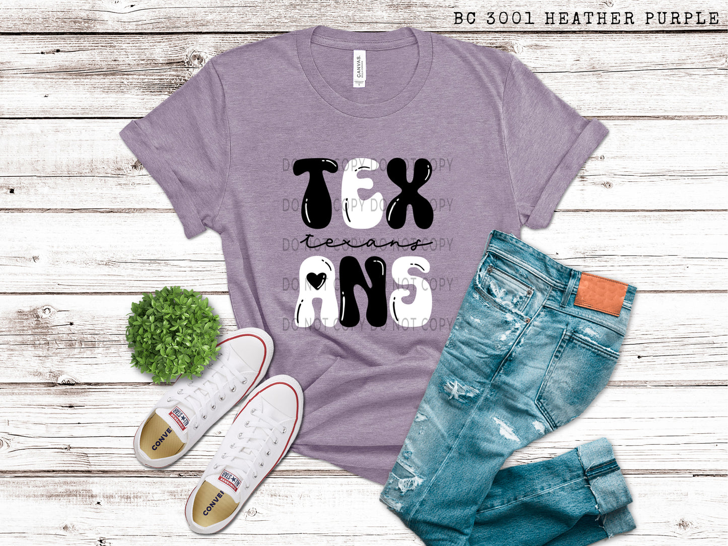 Texans Black And White - DTF