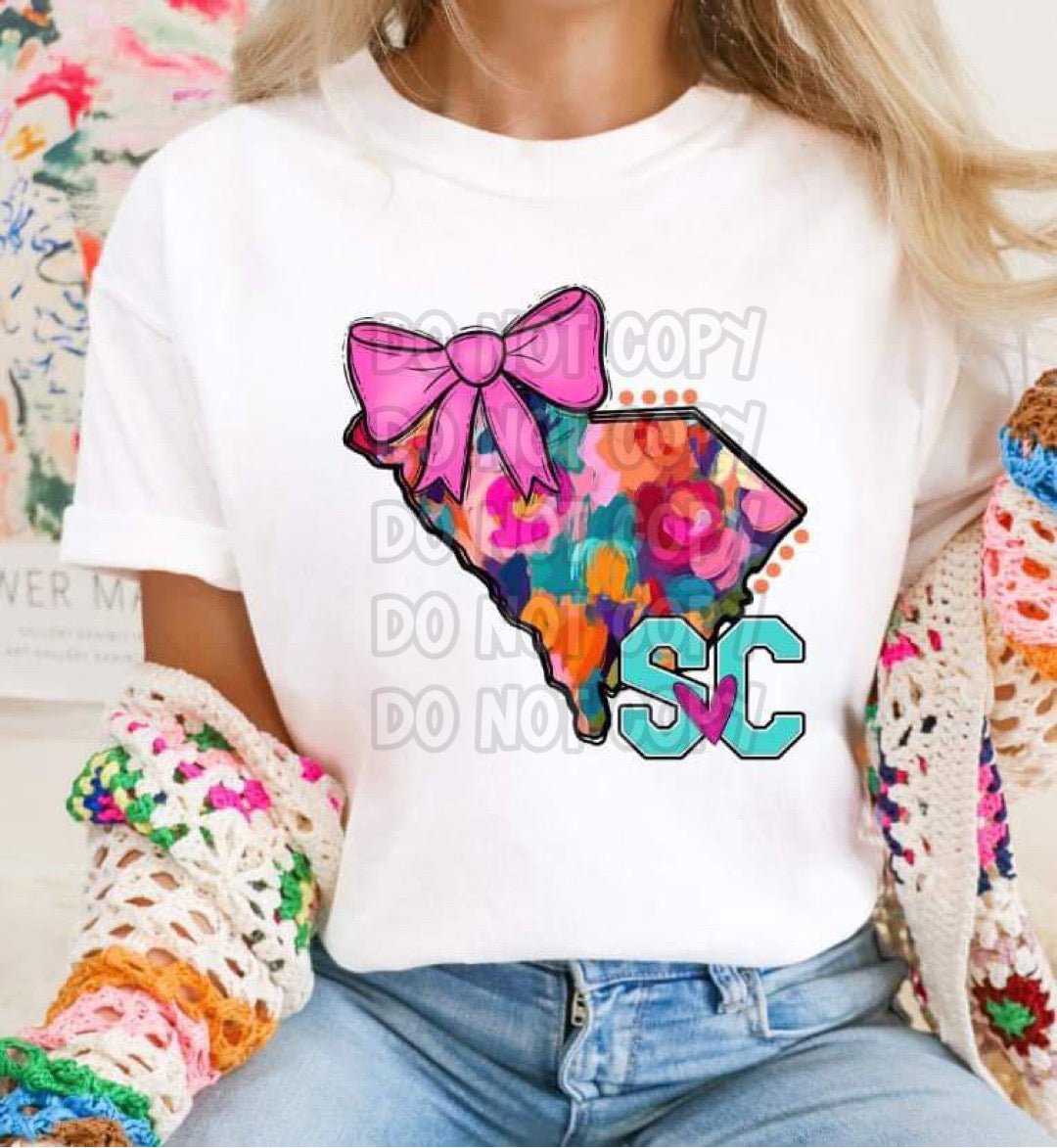 Mixed Paint With Bow States (ALL STATES)-DTF