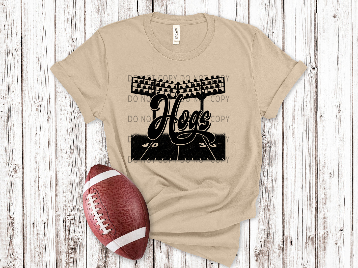 Hogs Football Field BLK - DTF
