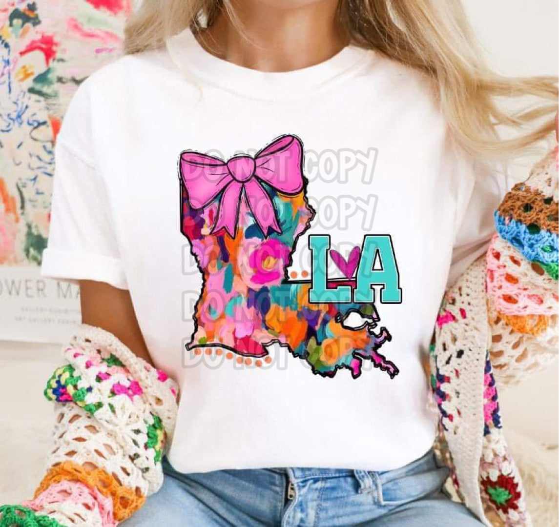 Mixed Paint With Bow States (ALL STATES)-DTF