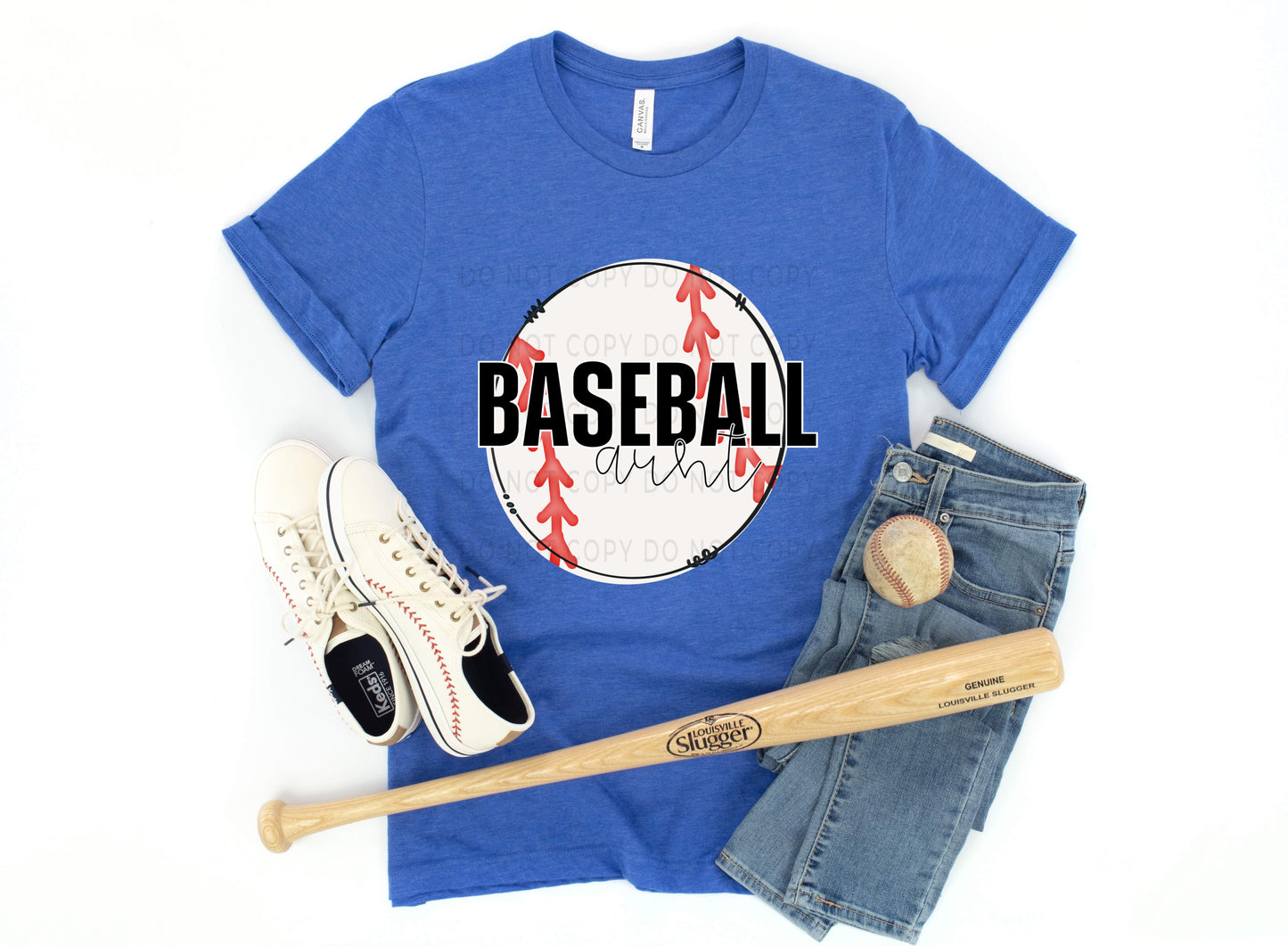 Baseball Aunt White Outline -DTF