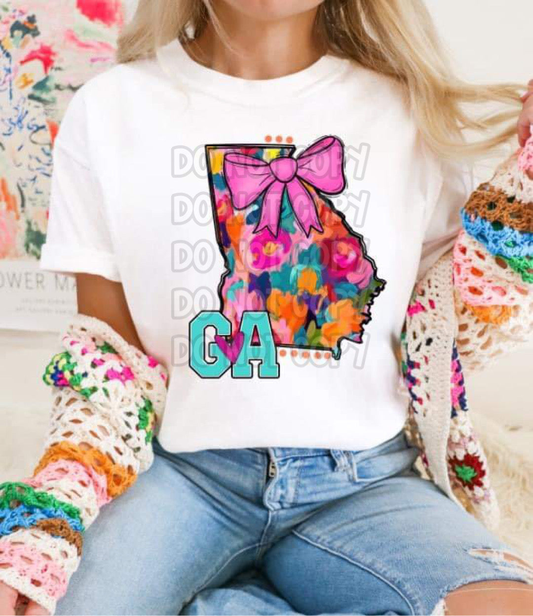 Mixed Paint With Bow States (ALL STATES)-DTF